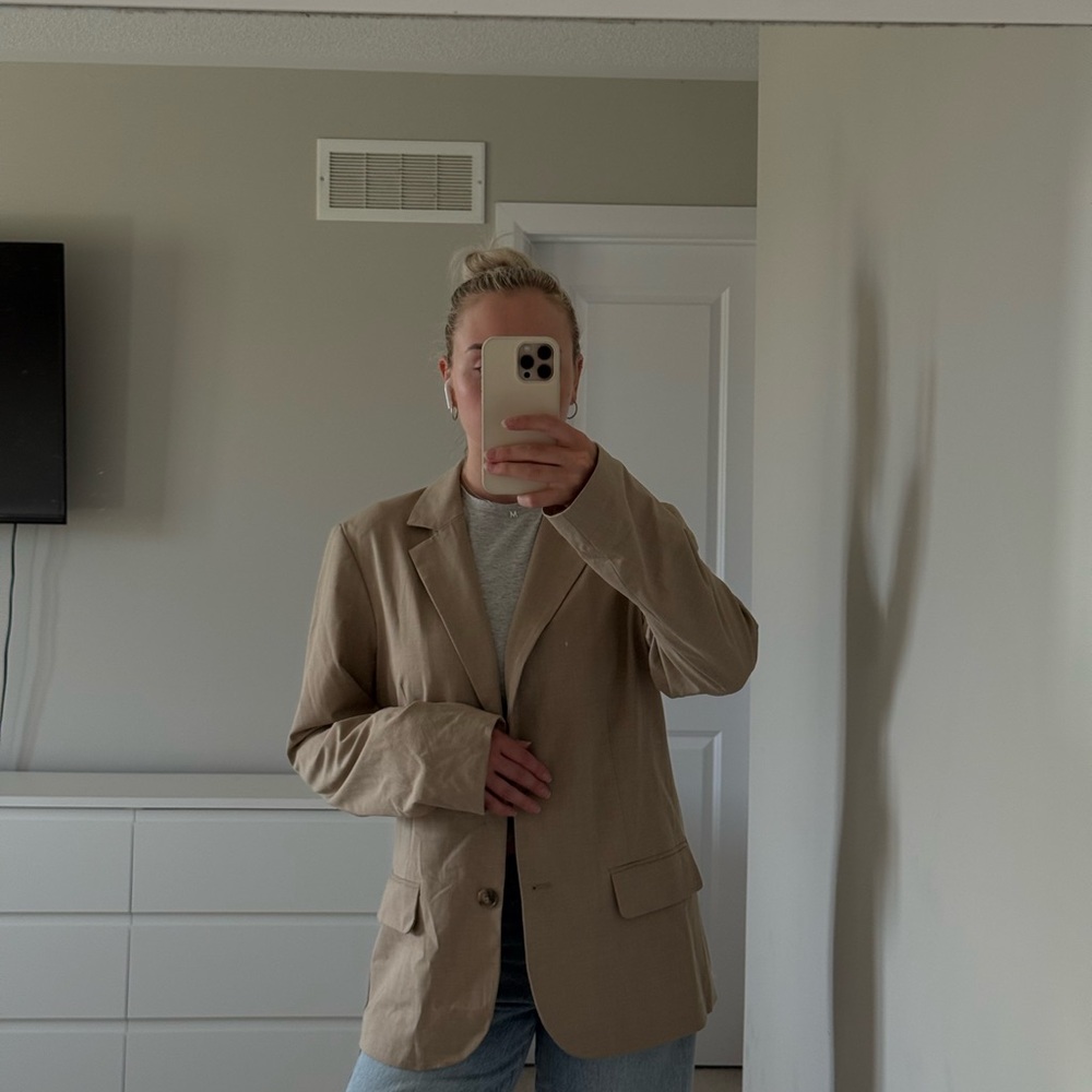 Oak + Fort Tan oversized Blazer